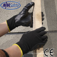NMSAFETY черный нитрил моющиеся рабочие защитные перчатки строительные рукавицы